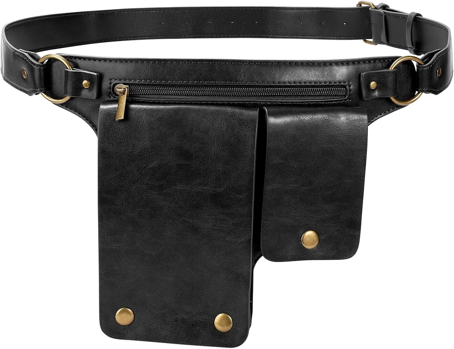JASGOOD Waist Bag Leather Fanny Pack for Women Vintage Renaissance Belt Festival Pouch Faux Leather Hip Bag for Travel Hiking