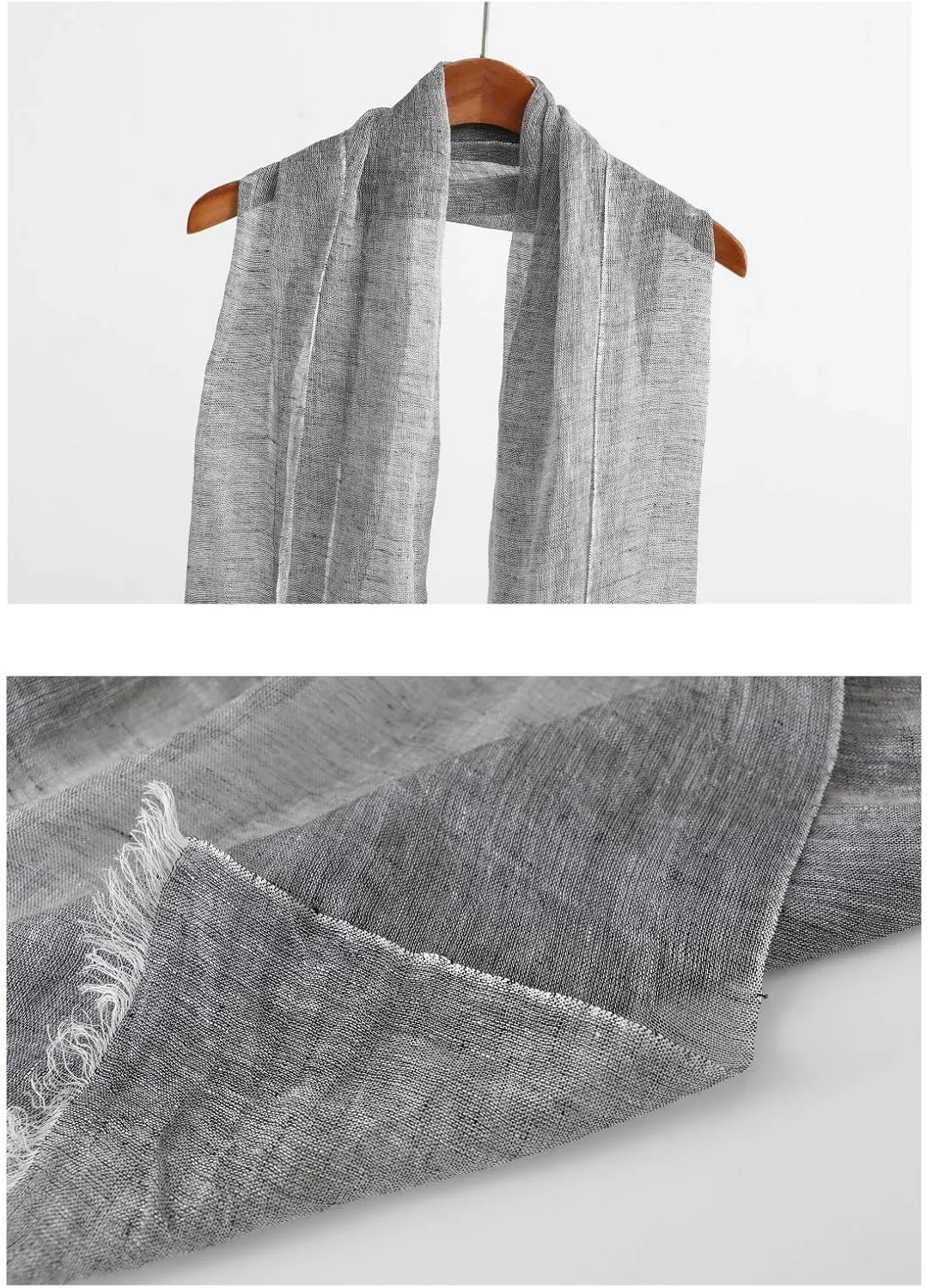 Jeelow Lightweight Summer Scarf Light Shawl Wrap Linen Feel Scarves For Men And Women