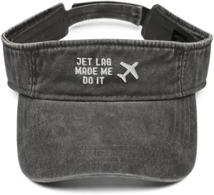 Jet Lag Made Me Do It Airline Aviation Visor Denim