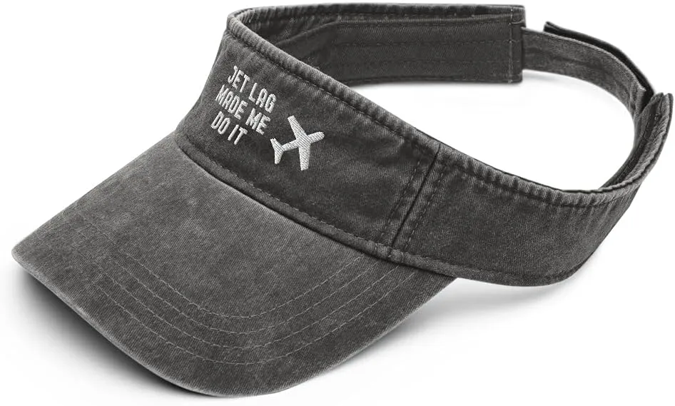 Jet Lag Made Me Do It Airline Aviation Visor Denim