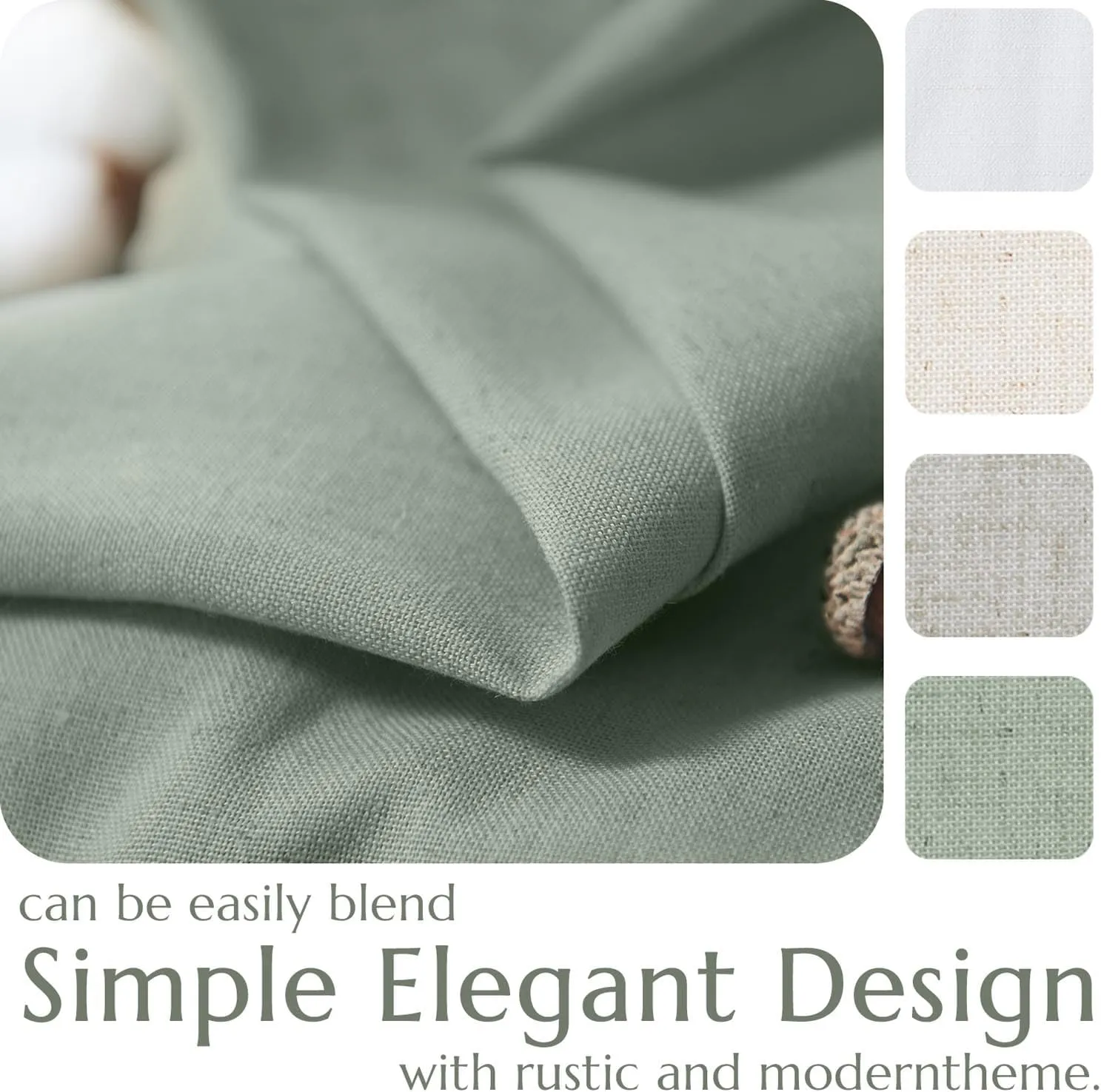 jinchan Linen Textured Tier Curtains 24 Inch for Kitchen Windows Farmhouse Cafe Curtains Small Drapes Rustic Light Filtering Half Window for Living Room Laundry Rod Pocket 2 Panels Green