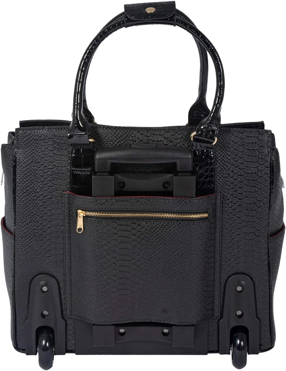 JKM & Company Rolling Laptop Bag for Women | Designer Wheeled Briefcase | Fits 13-17" Laptops | Office Travel Computer Case (Barrington)