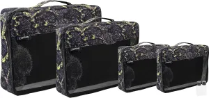 Joan & David 4 Piece Travel Printed Packing Cubes Set With 2 Travel Bottles (JDP2326-210-BKM)