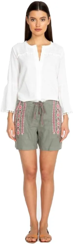 Johnny Was Sabriya Linen Shorts Tortoise XS 5
