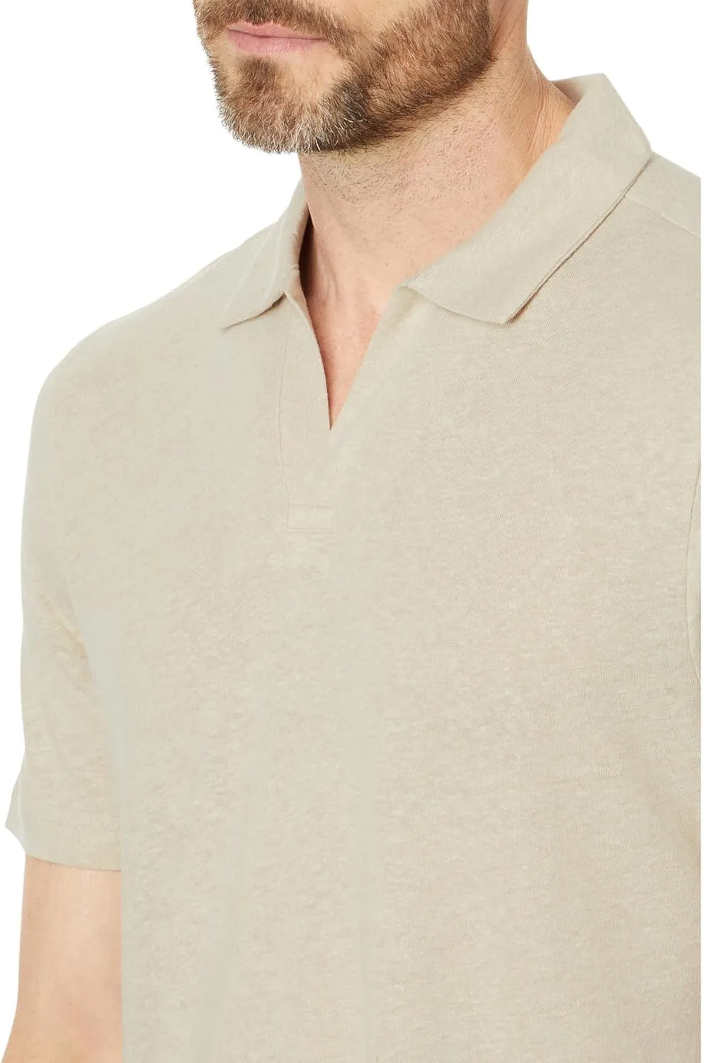 Johnston & Murphy Men's Linen V-Neck Polo