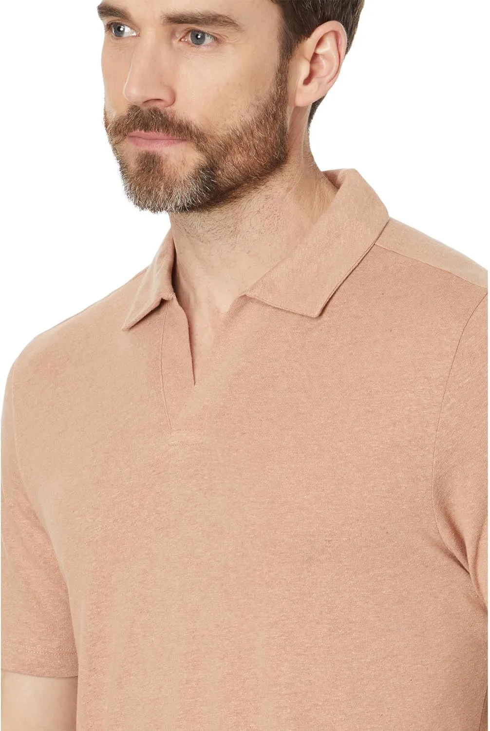 Johnston & Murphy Men's Linen V-Neck Polo