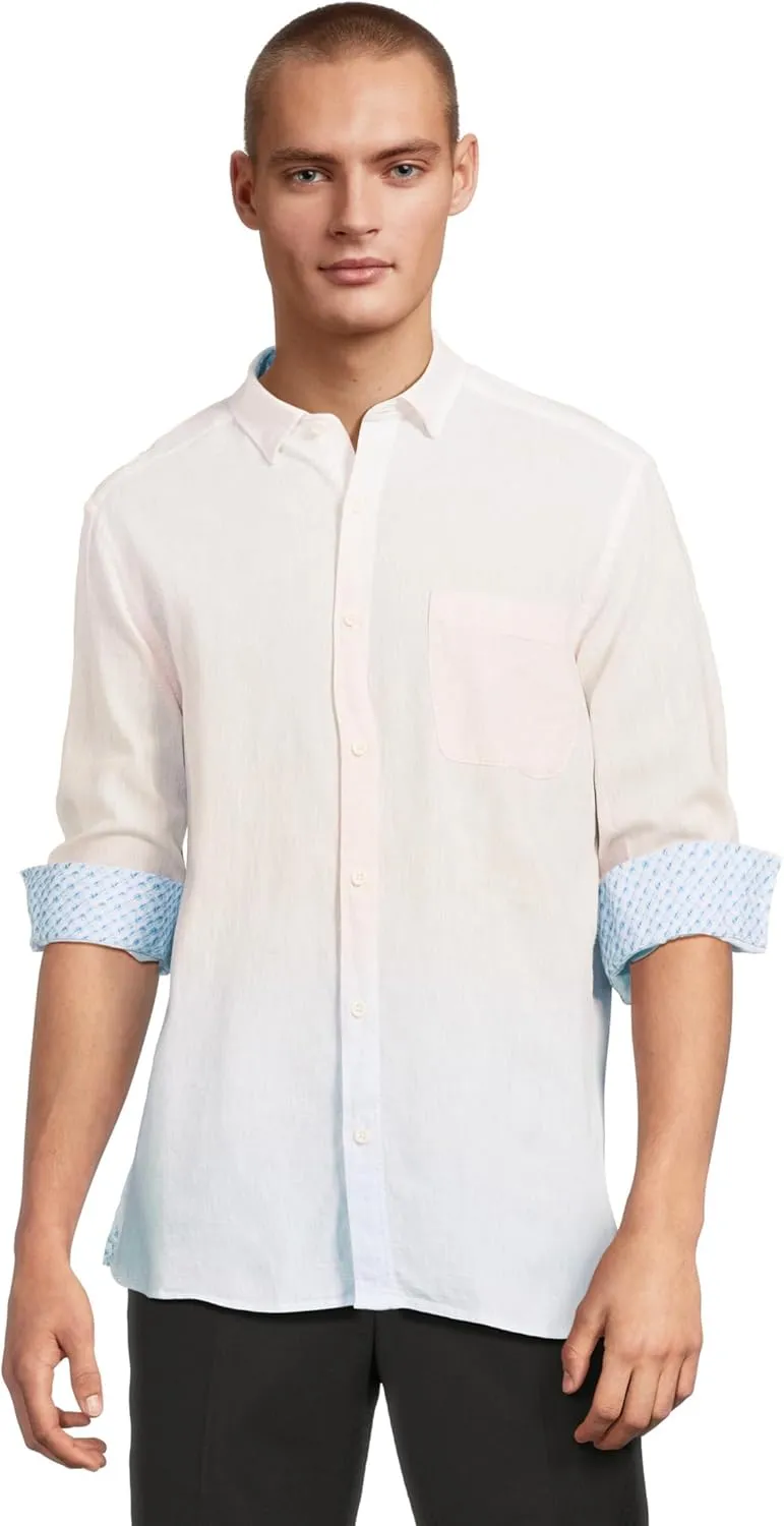 Johnston & Murphy Men's Ombre Linen Shirt