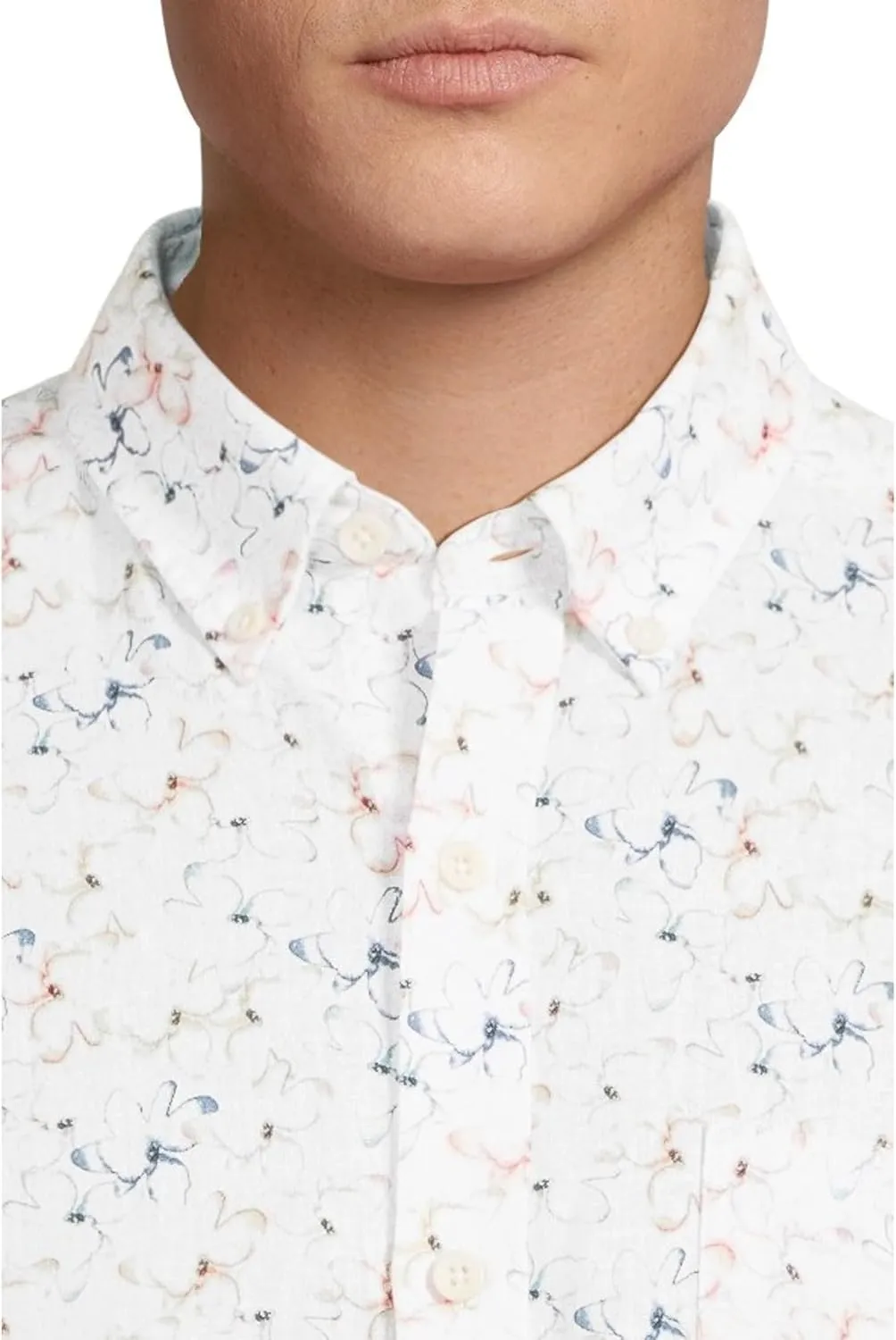 Johnston & Murphy Men's Short Sleeve Floral Print Linen Shirt