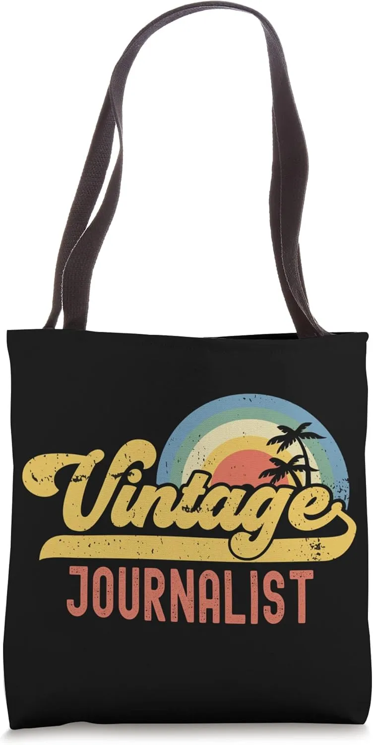 Journalist Vintage Sunset Profession Retro Job Title Tote Bag