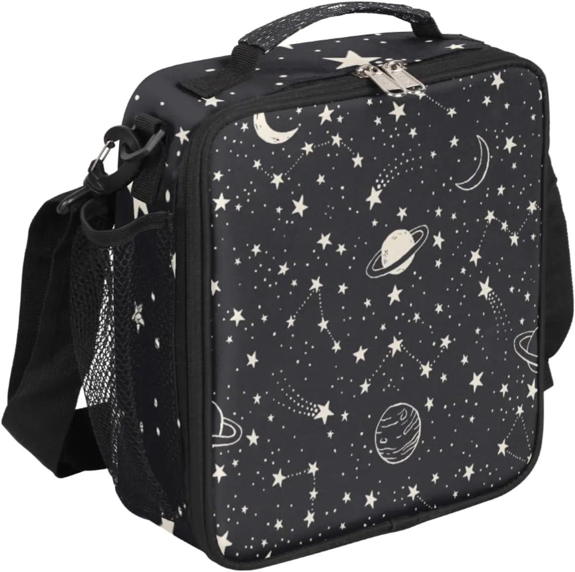 Jupiter Moon Stars Lunch Box for Kids Teens Boys Girls Reusable Insulated Lunch Bag for Women Men Cooler Lunchbox Adjustable Shoulder Strap for School Work Picnic