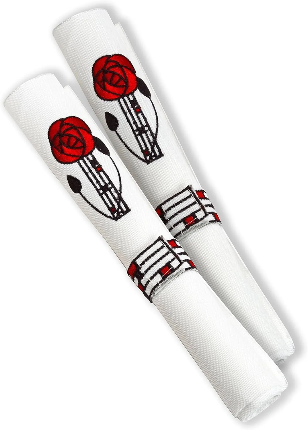 Justina Claire Rennie Mackintosh Rose Red Napkin and Buckle Set