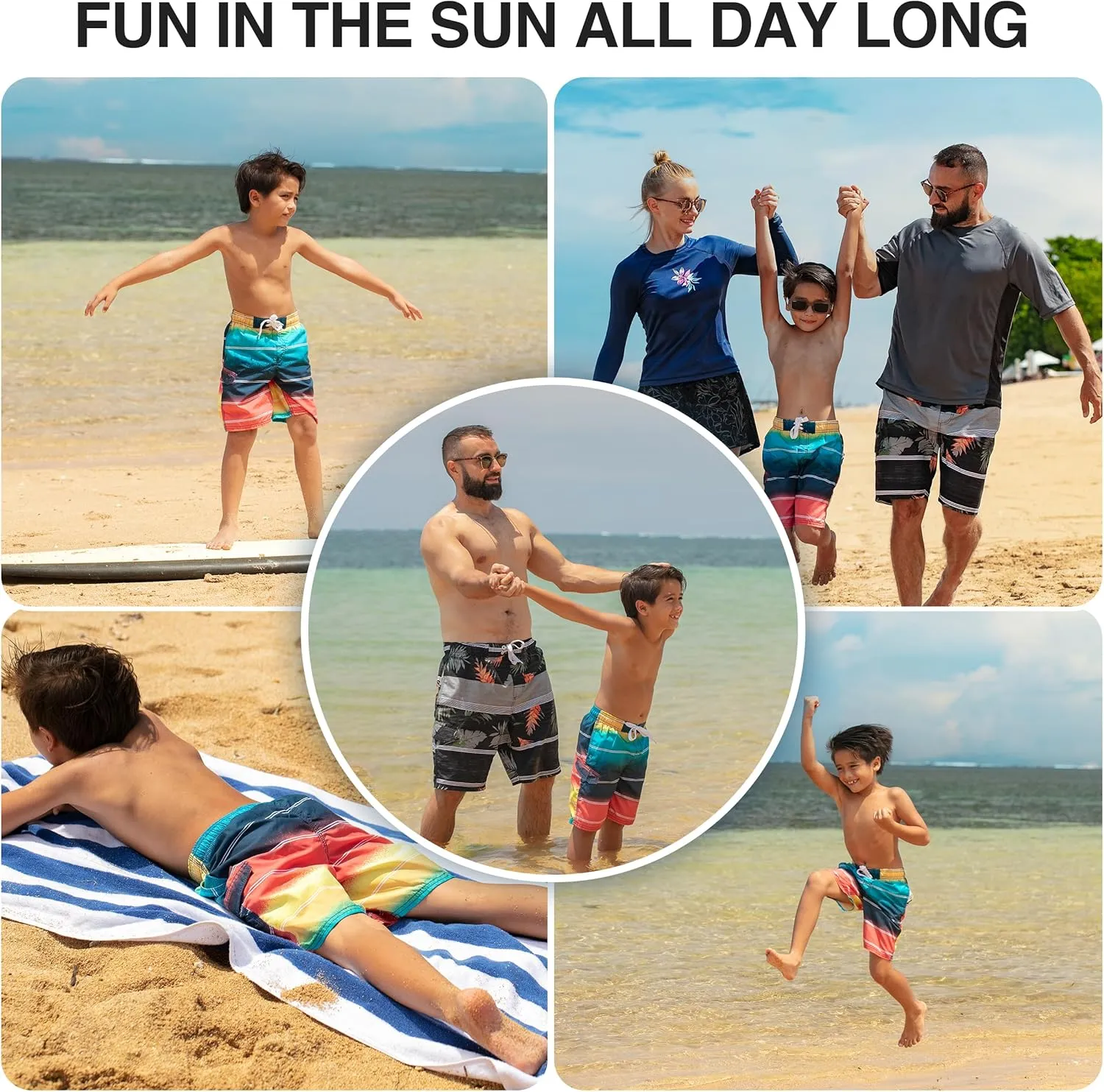Kanu Surf Boys' Barracuda Quick Dry UPF 50  Beach Swim Trunk