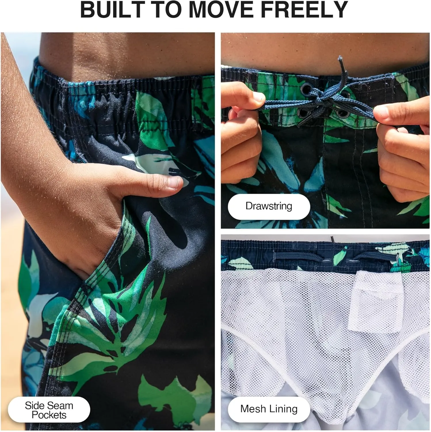 Kanu Surf Boys' Yolo Quick Dry UPF 50  Beach Swim Trunk