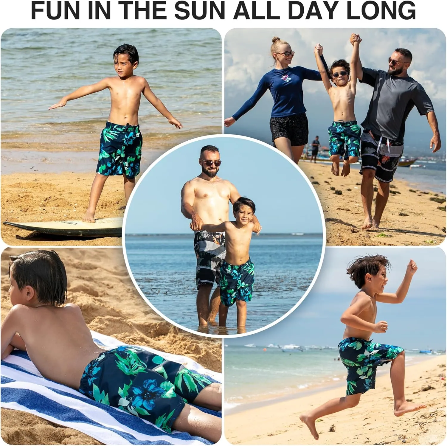 Kanu Surf Boys' Yolo Quick Dry UPF 50  Beach Swim Trunk