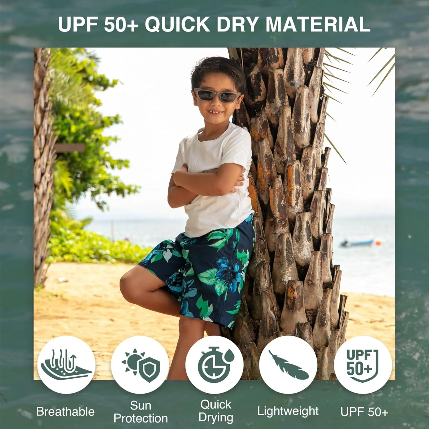 Kanu Surf Boys' Yolo Quick Dry UPF 50  Beach Swim Trunk