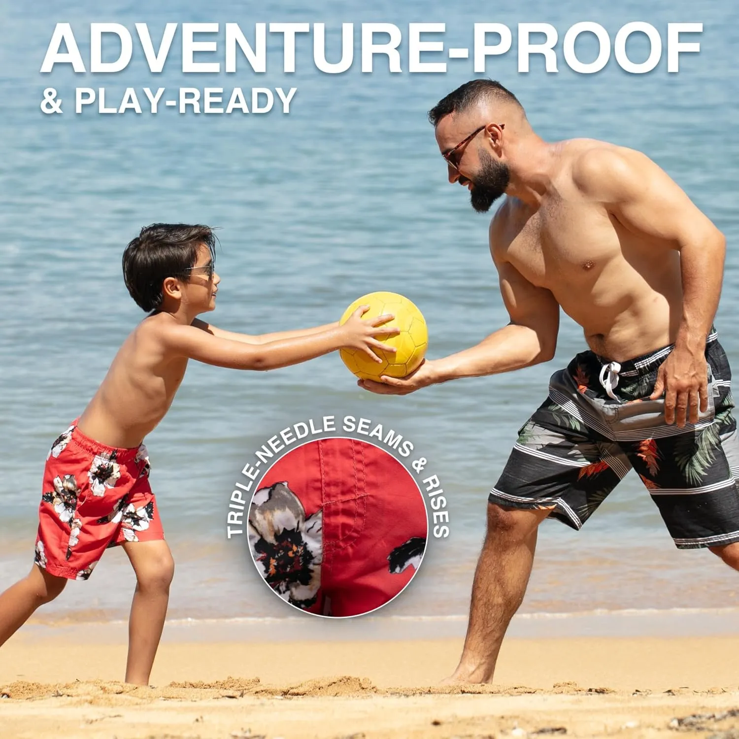 Kanu Surf Echo Boys Swim Trunks with UPF 50  Sun Protection-Quick Dry Boys Swimsuit