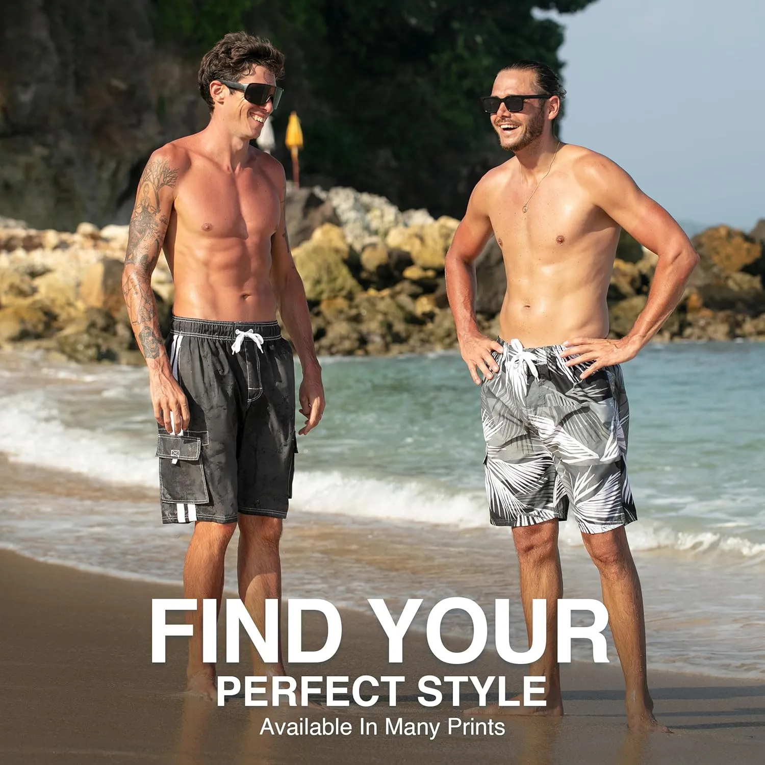 Kanu Surf Men's Barracuda Swim Trunks, 9" Inseam (Regular & Extended Sizes)