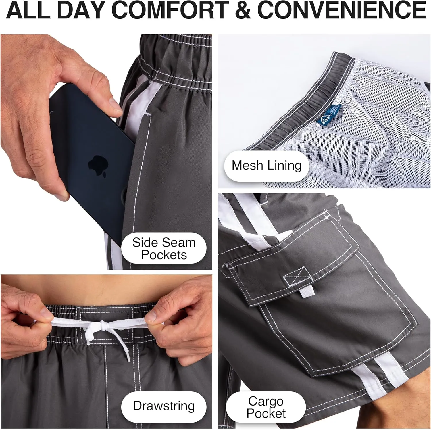 Kanu Surf Men's Barracuda Swim Trunks, 9" Inseam (Regular & Extended Sizes)