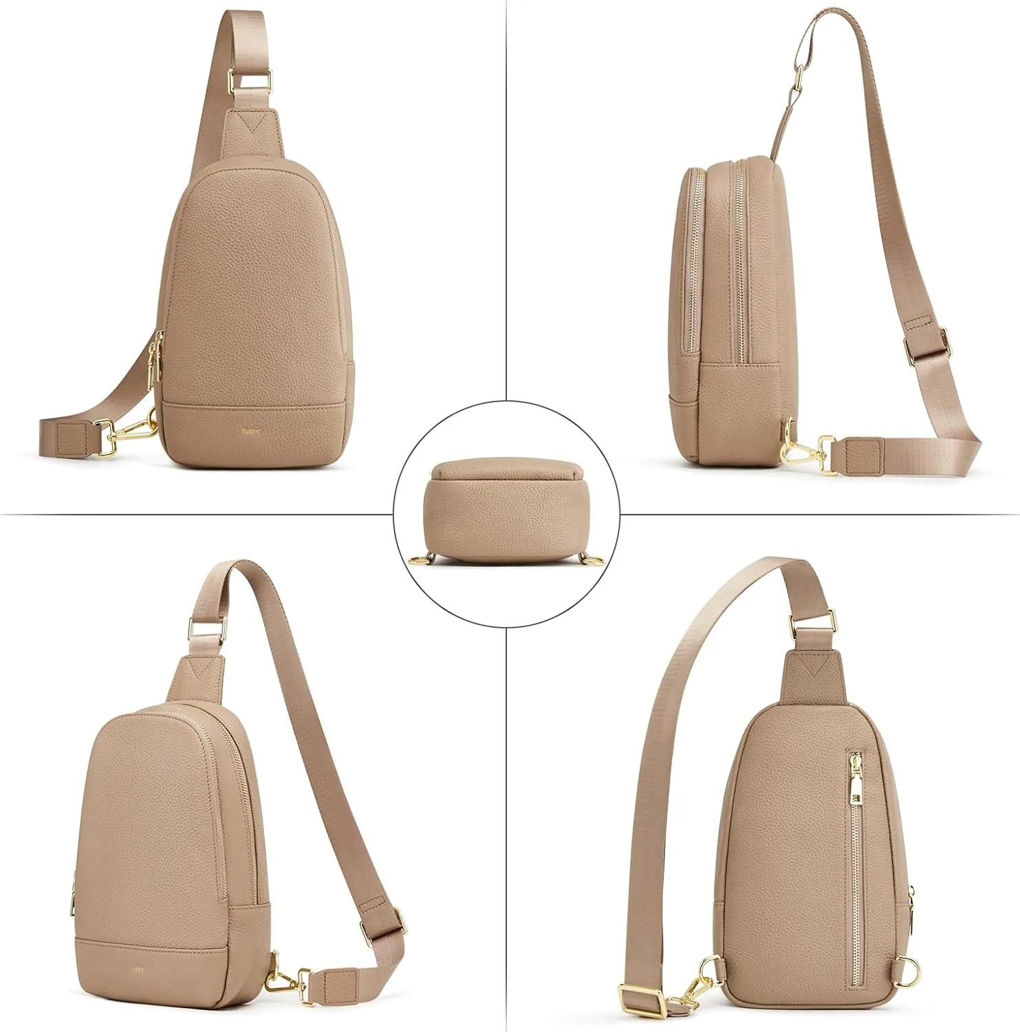 Kattee Sling Bag for Women Crossbody, Soft Leather Fanny Packs for Women, Small Crossbody Chest Bag with RFID Blocking