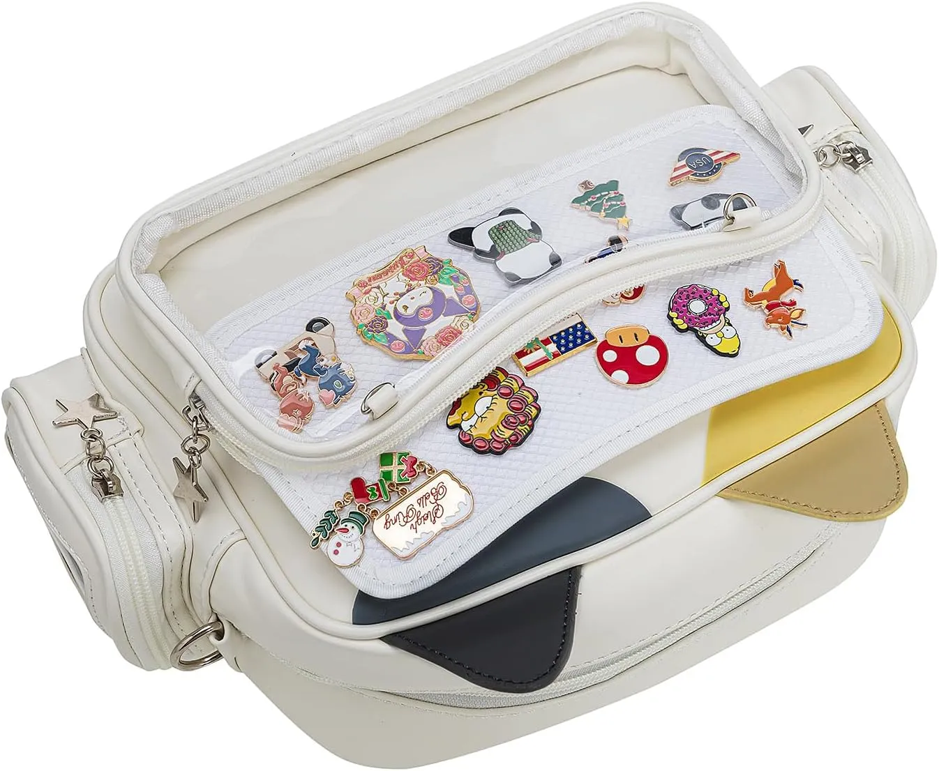 Kawaii Ita Bag Crossbody Bag Cute White Cat Backpack Girls Shoulder Bags Pin Display with Insert