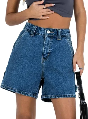Kedera Womens High Waisted Boxy Denim Shorts Summer Casual Button Down Baggy Jean Shorts with Pockets