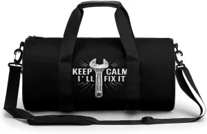 Keep Calm I'll Fix It Gym Bag for Men Women Duffle Bags Travel Tote