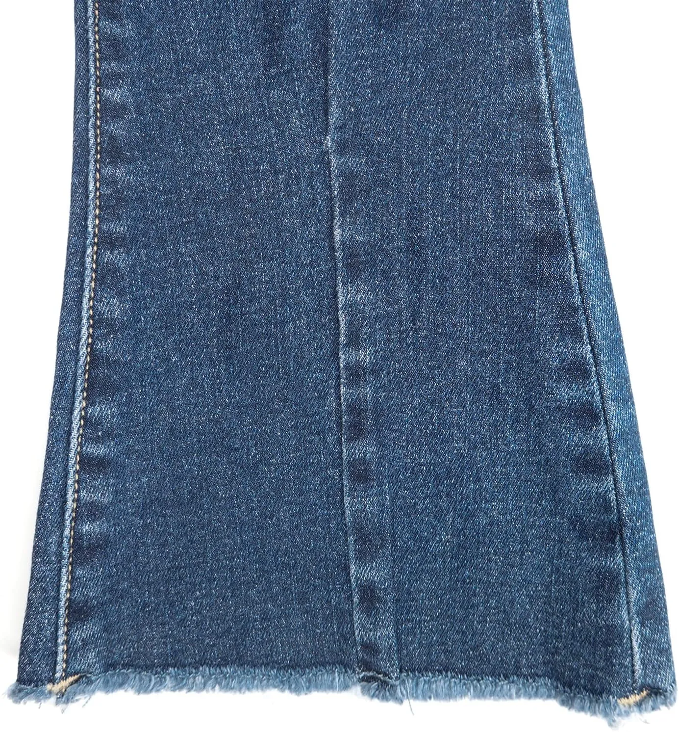 KIDSCOOL SPACE Girls Jeans,Raw Edge 3 Buttons Stretchy Bell-Bottom Denim Pants