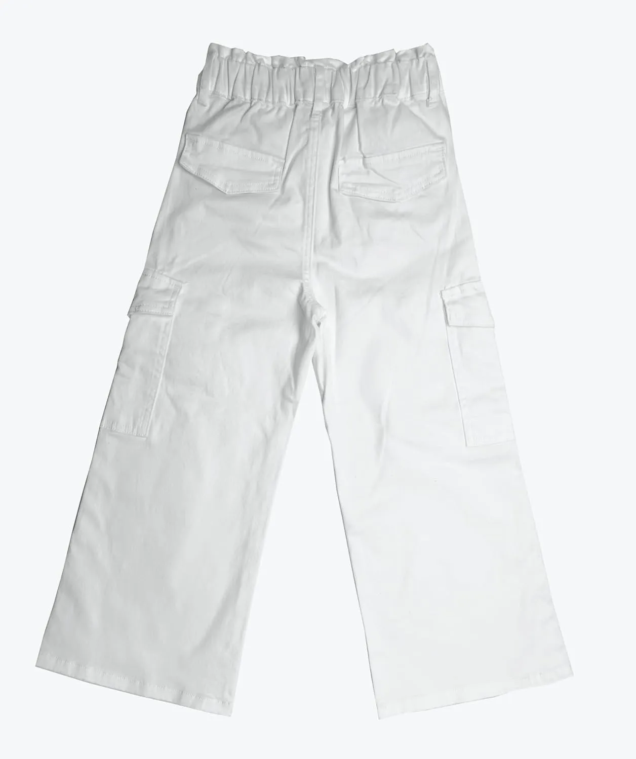 KIDSCOOL SPACE Toddler & Big Child Wide-Leg Cargo Jeans, 18M-14T Ribbed Waist Denim Pants