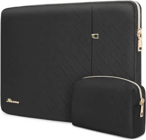KIZUNA 14 inch Laptop Sleeve Case with Accessory Bag for MacBook Air 15 M2 2023/14" Lenovo Flex 14/IdeaPad Flex 5/15.4" MacBook Pro/Dell Latitude 7490 5490/14" HP EliteBook 840 G5/HP Pro 14 G3,Black