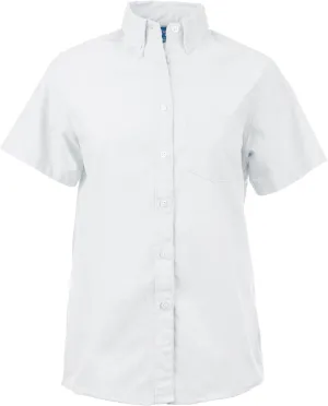 KNG Women’s White Button Down Short Sleeve Oxford Shirt