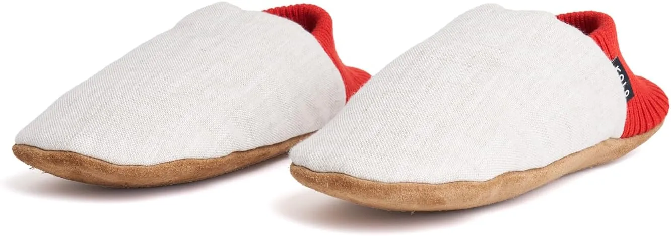 Kolo Linen House Shoes, Ultra-Soft Lining, Camel Suede Sole, For Men and Women