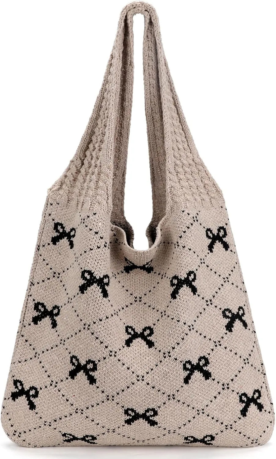 KPX Crochet Tote, Beach Mesh Knitted Shoulder Bag - Large Aesthetic Hobo Bag for Women - Summer