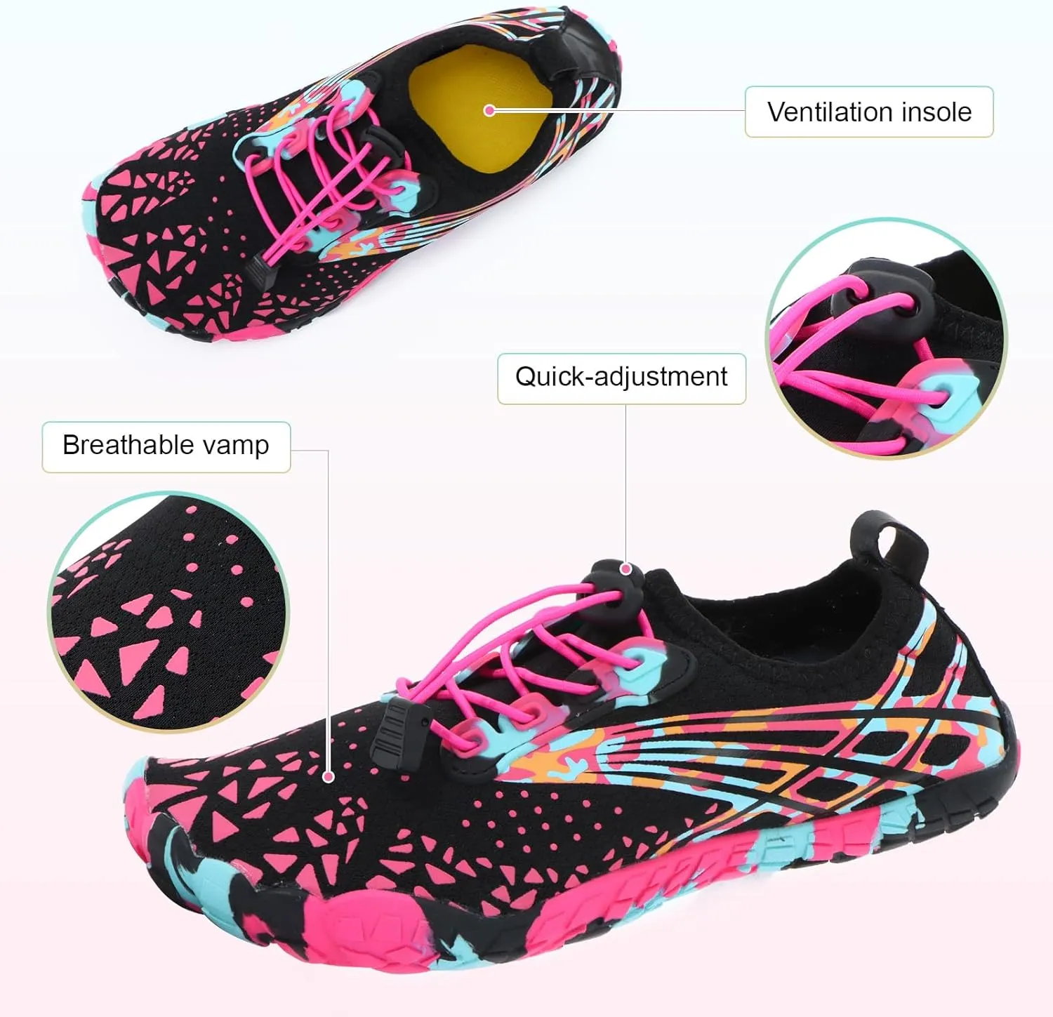 KUANG! Womens Mens Water Shoes Athletic Hiking Quick Dry Barefoot Aqua Swim Sport Shoes with Drainage