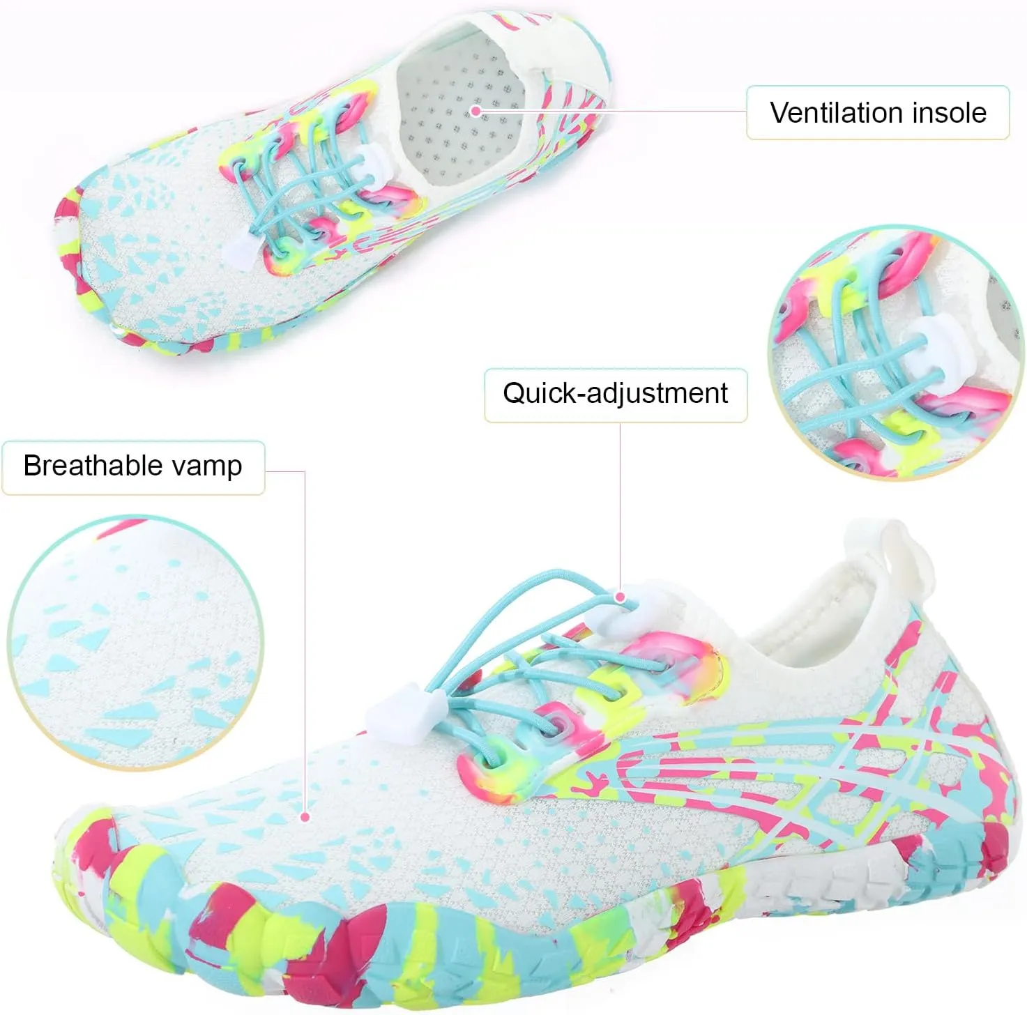 KUANG! Womens Mens Water Shoes Athletic Hiking Quick Dry Barefoot Aqua Swim Sport Shoes with Drainage
