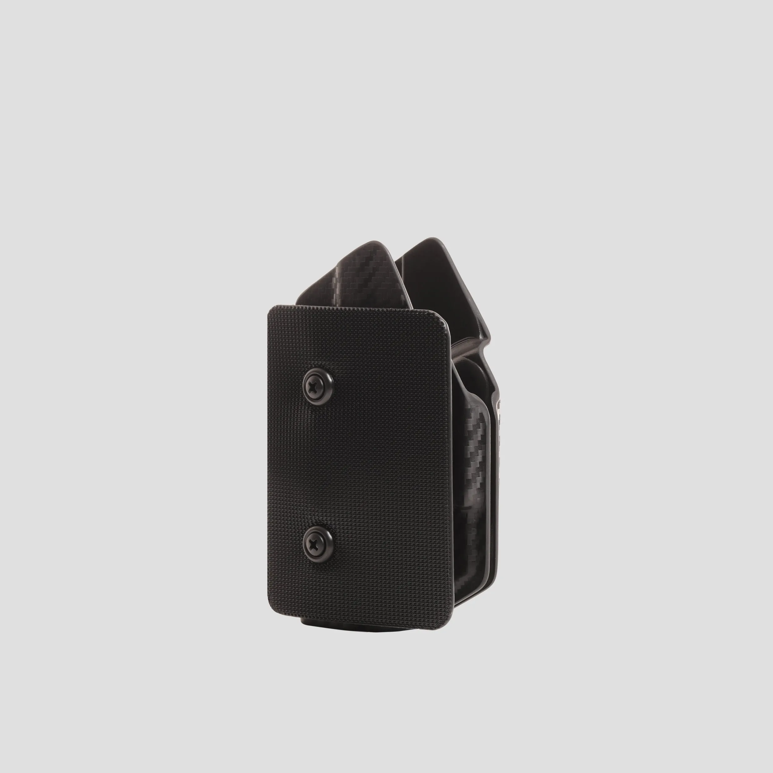 KYDEX HOLSTER WITH VELCRO® HOOK ATTACHMENT PANEL (NO LIGHT/LASER) BLACK CARBONFIBER