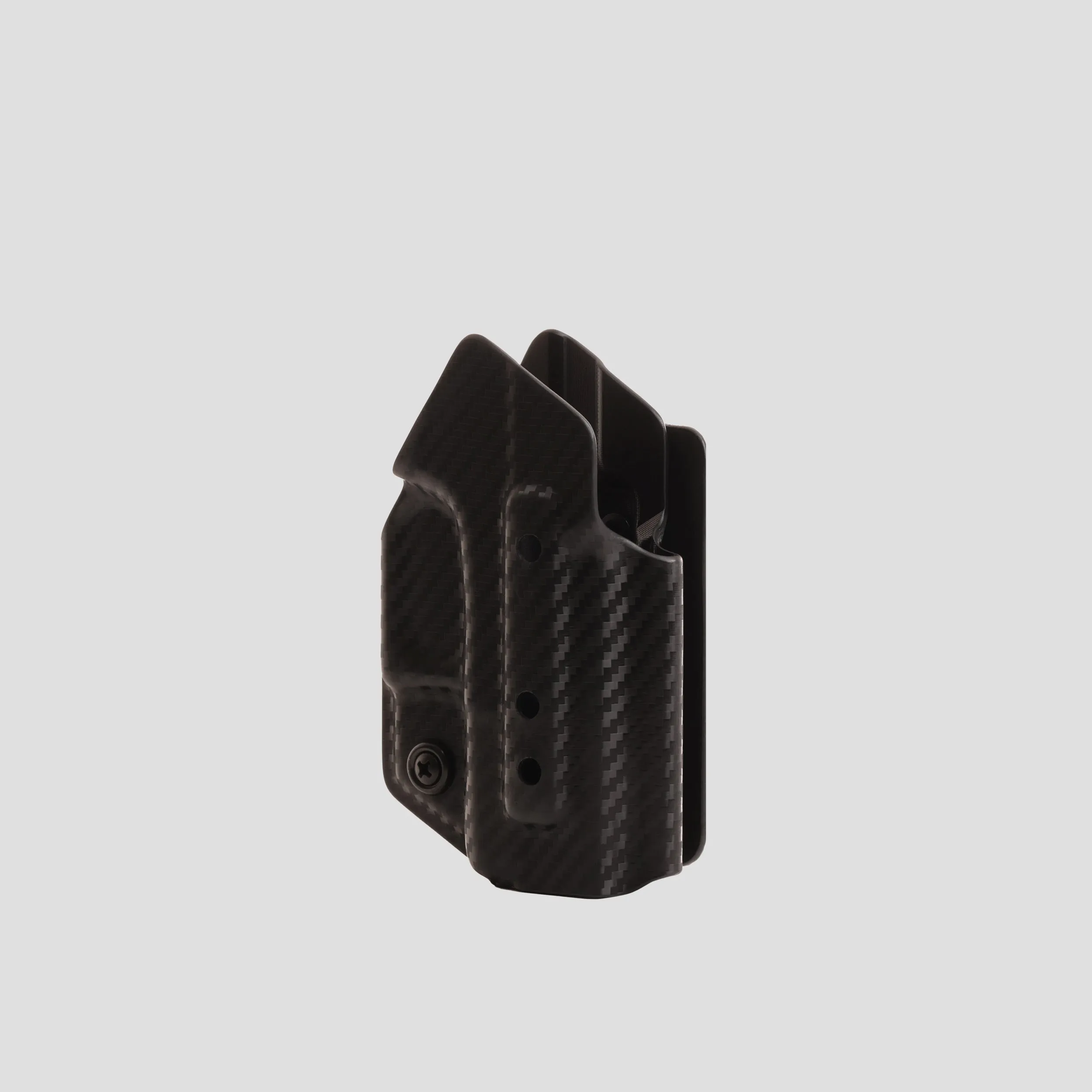 KYDEX HOLSTER WITH VELCRO® HOOK ATTACHMENT PANEL (NO LIGHT/LASER) BLACK CARBONFIBER