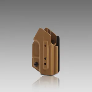 KYDEX HOLSTER WITH VELCRO® HOOK ATTACHMENT PANEL (NO LIGHT/LASER) COYOTE BROWN