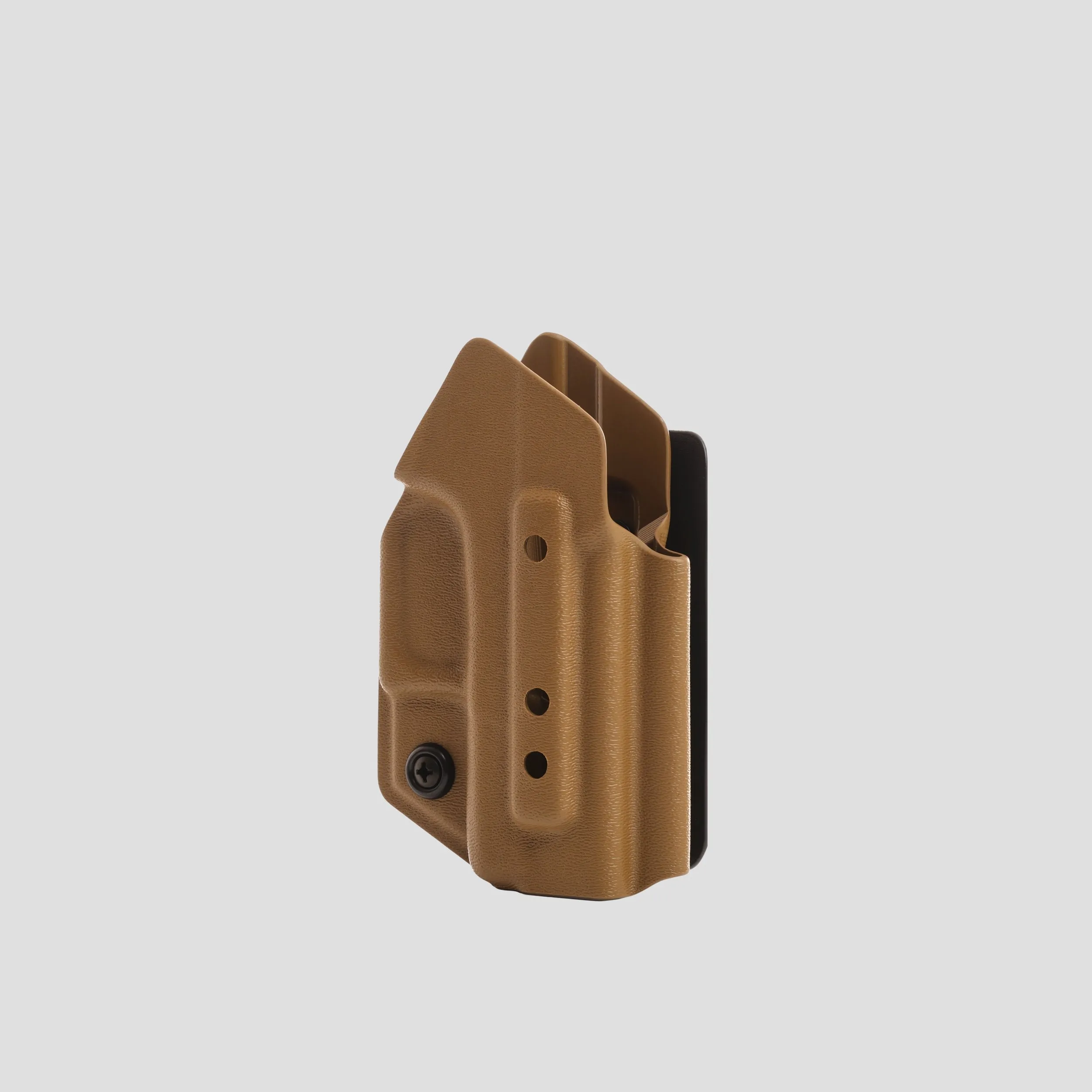 KYDEX HOLSTER WITH VELCRO® HOOK ATTACHMENT PANEL (NO LIGHT/LASER) COYOTE BROWN