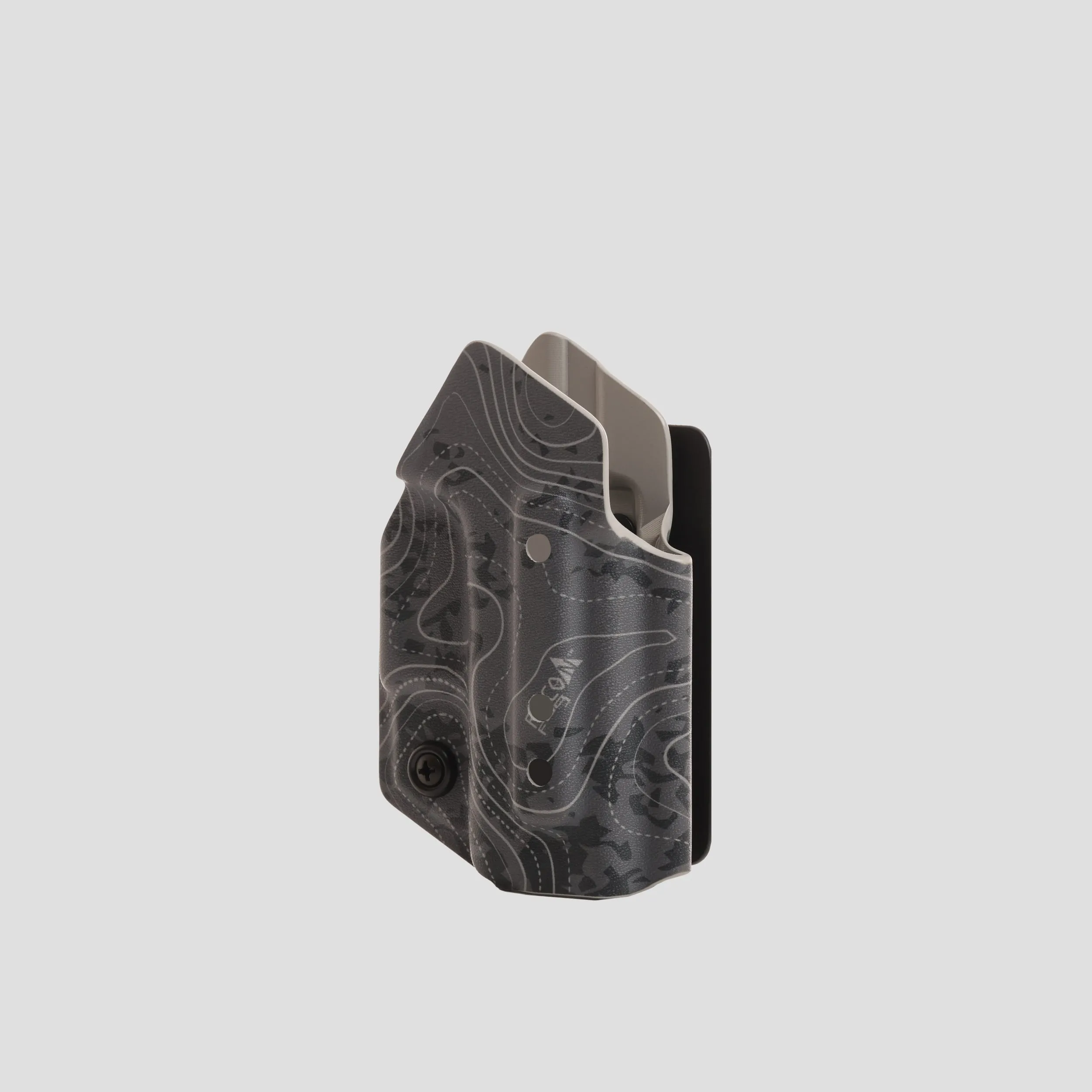 KYDEX HOLSTER WITH VELCRO® HOOK ATTACHMENT PANEL (NO LIGHT/LASER) TOPO FOG