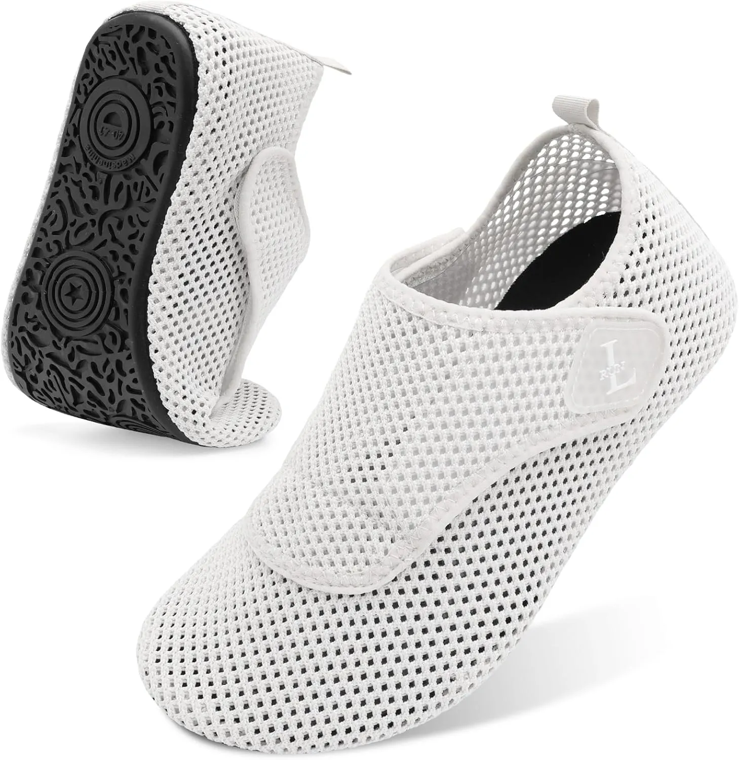L-RUN Womens Mens Water Shoes Wide Toe Barefoot Swim Shoes for Beach Pool Sand Yoga Quick Dry Adluts Aqua Sock Non Slip