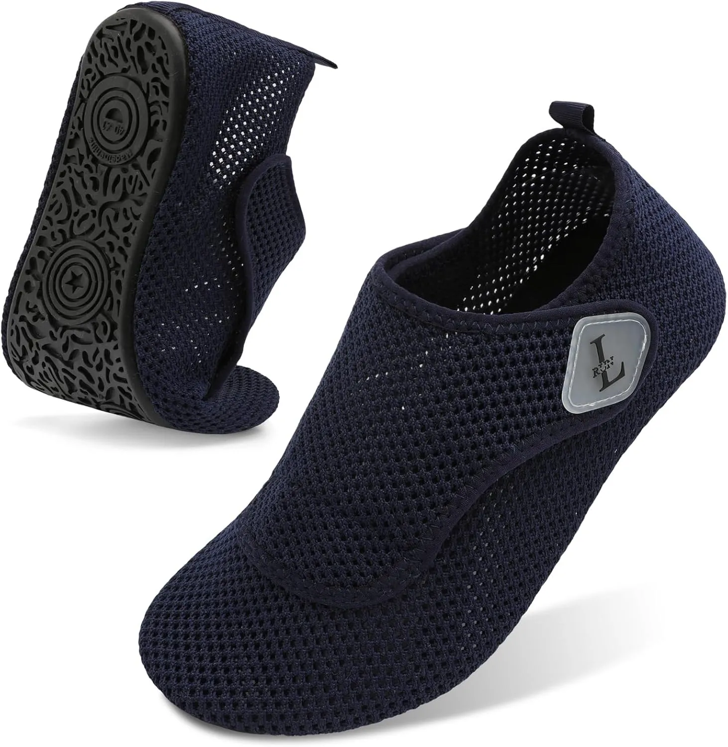 L-RUN Womens Mens Water Shoes Wide Toe Barefoot Swim Shoes for Beach Pool Sand Yoga Quick Dry Adluts Aqua Sock Non Slip