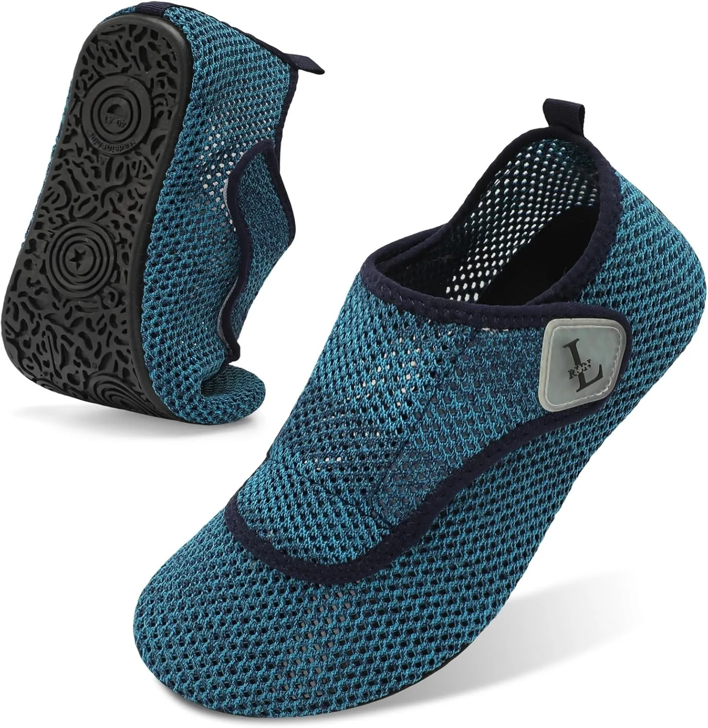 L-RUN Womens Mens Water Shoes Wide Toe Barefoot Swim Shoes for Beach Pool Sand Yoga Quick Dry Adluts Aqua Sock Non Slip