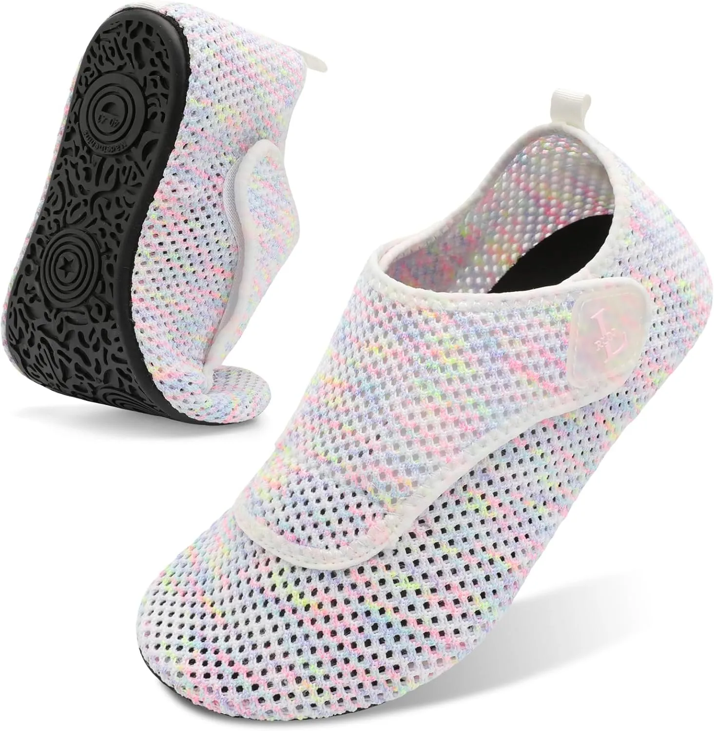 L-RUN Womens Mens Water Shoes Wide Toe Barefoot Swim Shoes for Beach Pool Sand Yoga Quick Dry Adluts Aqua Sock Non Slip