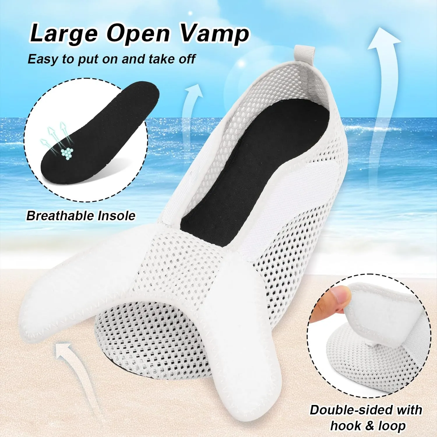 L-RUN Womens Mens Water Shoes Wide Toe Barefoot Swim Shoes for Beach Pool Sand Yoga Quick Dry Adluts Aqua Sock Non Slip
