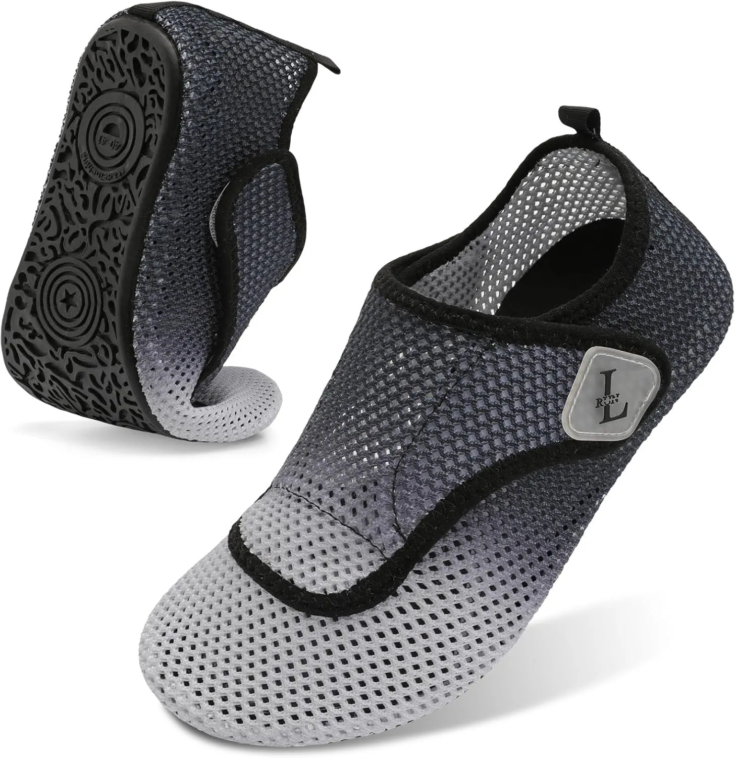 L-RUN Womens Mens Water Shoes Wide Toe Barefoot Swim Shoes for Beach Pool Sand Yoga Quick Dry Adluts Aqua Sock Non Slip