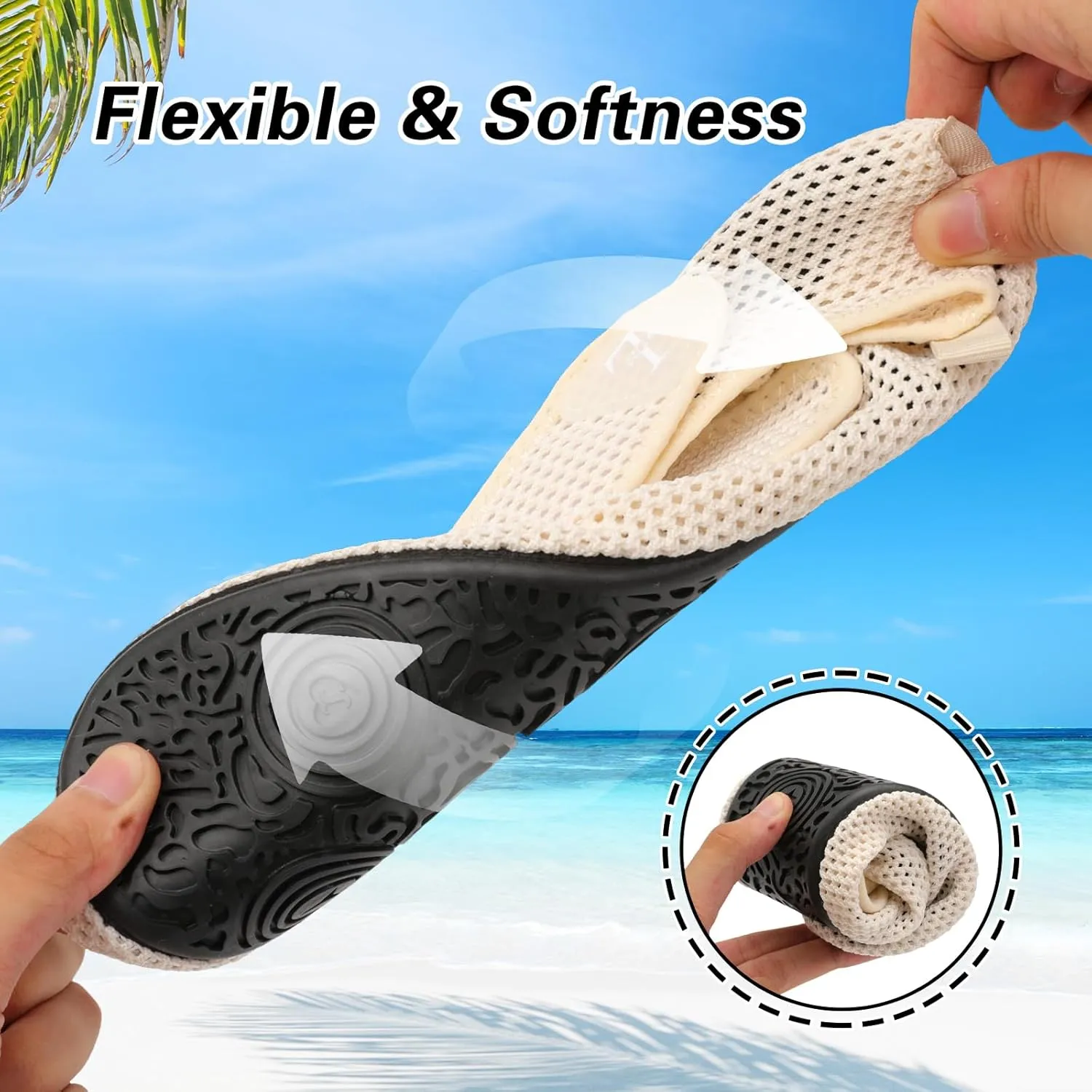 L-RUN Womens Mens Water Shoes Wide Toe Barefoot Swim Shoes for Beach Pool Sand Yoga Quick Dry Adluts Aqua Sock Non Slip