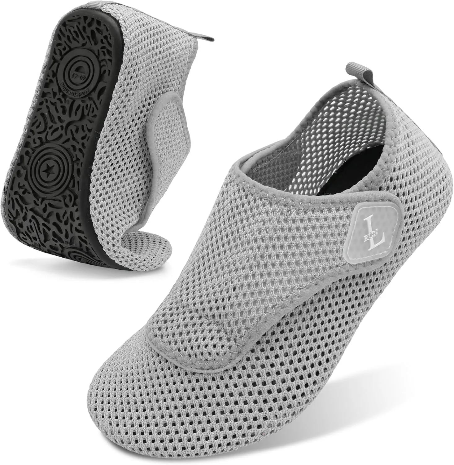 L-RUN Womens Mens Water Shoes Wide Toe Barefoot Swim Shoes for Beach Pool Sand Yoga Quick Dry Adluts Aqua Sock Non Slip