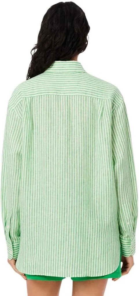 Lacoste Women's Oversized Striped Linen Shirt