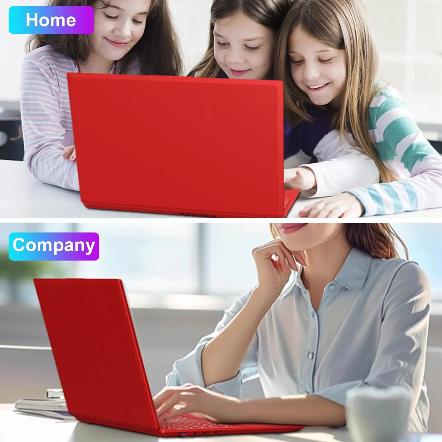 Laptop 16" 12GB 512GB SSD Celeron N5095 Up to 2.9 GHz Win 11 Laptop Support 512GB TF 1TB SSD Expand Notebook with 1920*1200 FHD 5G WiFi BT 4.2 Webcam Cooling Fan for Students and Business-Red