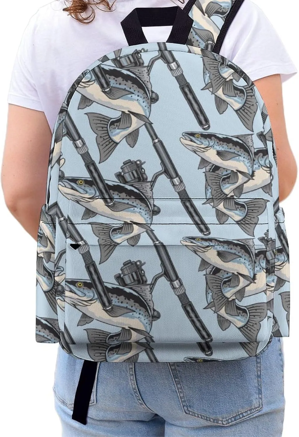 Laptop Backpack for Men Women Trout Fish Steelhead Travel Work Backpack with Compartment Large Capacity Summer Daypack Business Work Bag